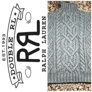 COPY - Ralph Lauren Double RL Hand knit Mock Neck w/buttons Sweater